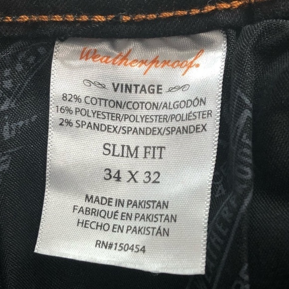 WEATHERPROOF VINTAGE Slim Fit Straight Leg Jeans Men's Size 30 Black  NWOT - Picture 7 of 12
